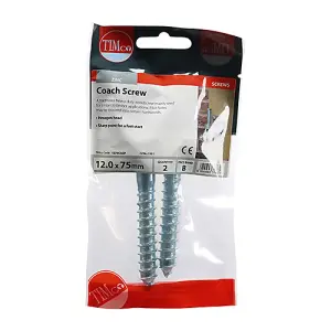 TIMCO Coach Screws Hex Head Silver  - 12.0 x 75