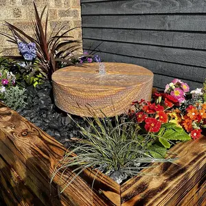 Sandstone Millstone 50cm Natural Stone Solar Water Feature