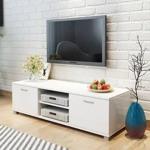 Berkfield TV Cabinet High-Gloss White 140x40.3x34.7 cm