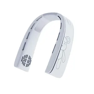 White Foldable USB Rechargeable Bladeless Neck Fan