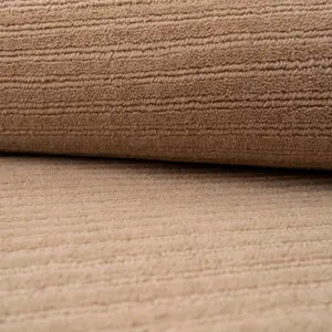 Large Modern Bordered Beige Soft Textured Bedroom Rug 190cm x 280cm