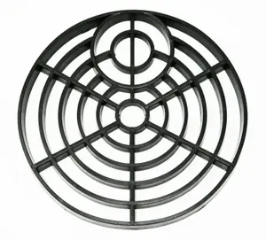 Pack of 2 Round Gulley Grid Drain Cover Grate Lid. Heavy Duty PVC. 150mm x 150mm / 6 Inch. Black