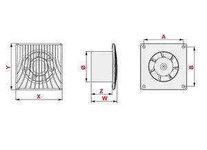 Modern White Bathroom Extractor Fan 100mm with Wall Air Vent