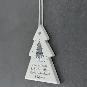 The Seasonal Aisle Gathered Christmas Tree Shaped Ceramic Ornament