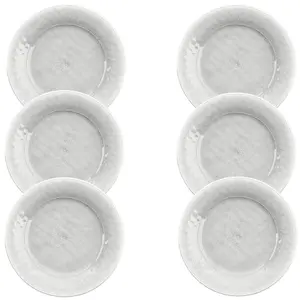 Purely Home Potters Reactive Glaze White Melamine Dinner Plates - Set of 6