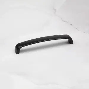 160mm Matt Black Cabinet Handle Curved Cupboard Door Drawer Pull Wardrobe Furniture Replacement Upcycle Dark Hardware