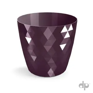 Plant Pot Flowerpot Round Plastic Crystal Modern Decorative Small Medium Large Purple 14cm