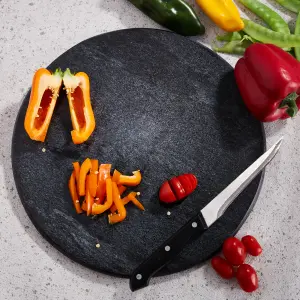 Ehc Large Cheese Board Chopping Board for Kitchen, Serving Board Platter Tray, Marble Black 30cm Chapati Board