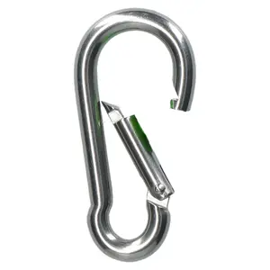 Carabiner Carbine Hook Snap Shackle 6mm Marine Grade Stainless Steel 4 PACK