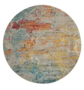 Sealife Abstract Graphic Modern Rug for Living Room, Bedroom and Dining Room-239cm (CIRCLE)