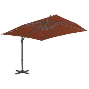 Berkfield Cantilever Umbrella with Aluminium Pole Terracotta 400x300 cm