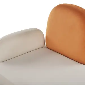 Left Hand Velvet Chaise Lounge Orange ARCEY