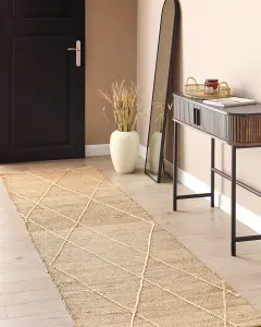 Jute Runner Rug 80 x 300 cm Beige YUVACIK