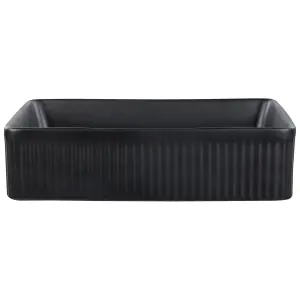 Ceramic Countertop Basin 500 x 340 mm Black GELDO