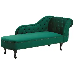 Right Hand Chaise Lounge Velvet Green NIMES