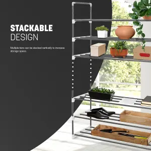 KEPLIN 7 Tier Metal Shoe Rack - Grey