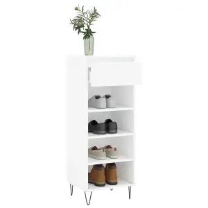 Berkfield Shoe Cabinet White 40x36x105 cm Engineered Wood