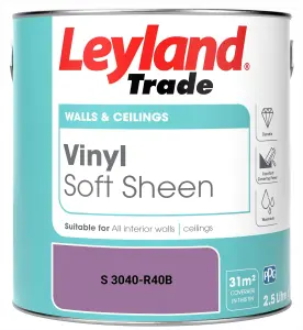 Leyland Trade Vinyl Soft Sheen Walls & Ceilings Emulsion Paint (S 3040-R40B) - 2.5L