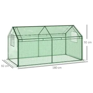 Outsunny Portable Greenhouse Outdoor Growhouse with 4 Windows for Plants, Green