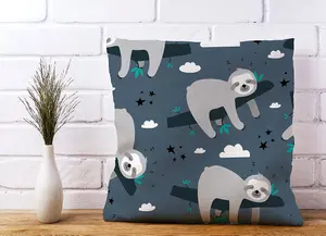 Sleeping Sloth Pattern Cushions 45cm x 45cm