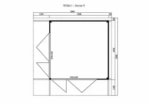 Domeo 9-Log Cabin, Wooden Garden Room, Timber Summerhouse, Home Office - L590 x W590 x H258.4 cm