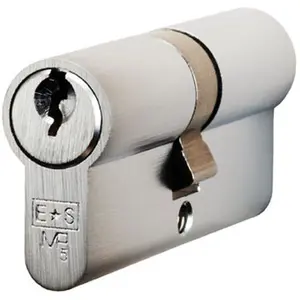 40 / 50mm EURO Double Offset Cylinder Lock - 5 Pin Satin Chrome Fire Door Barrel