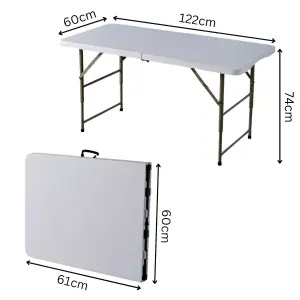 Home Source 4FT Folding Trestle Table White