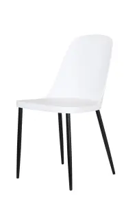 PAIR of White plastic Aspen duo chairs with black metal legs (PAIR)