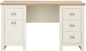 Dunelm Lancaster Study Desk, Farmhouse, Natural, Lancaster Cream, Wood