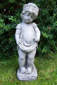 Shy Little Girl Garden Ornament