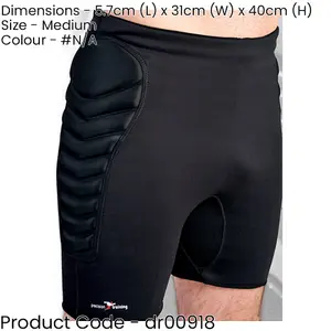 Adult MEDIUM Padded Goal-Keeping Baselayer Shorts - EVA Hip & Thigh Keeper GK