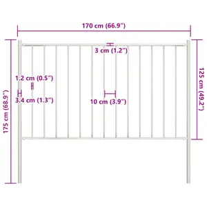 Khine Metal Fence Panels Included White / 1.7m W x 1.25m H