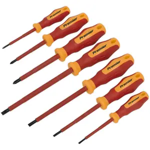 7 PACK VDE Screwdriver Set - 1000V AC Shock Proof Insulated Shafts Comfort Grip