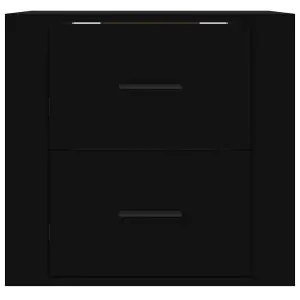 Berkfield Wall-mounted Bedside Cabinet Black 50x36x47 cm