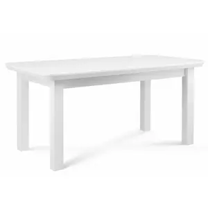 Extendable Metal Base Dining Table White