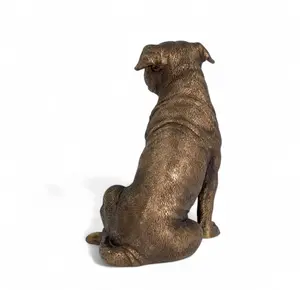 Staffordshire Bull Terrier ornament figurine, Leonardo Reflections Bronzed, gift boxed