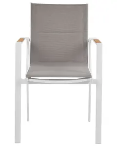 Set of 6 Garden Chairs BUSSETO Metal Grey