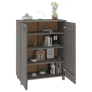 Shoe Cabinet HAMAR Light Grey 85x40x108 cm Solid Wood Pine