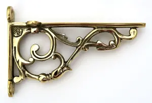 Castelion Single Large Brass Bathroom Shelf Bracket