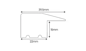 Solid Oak L-Section Threshold - Unfinished - 15mm - 2.44m Length