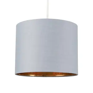 ValueLights Reni Grey and Gold Small Ceiling Pendant Light Shade