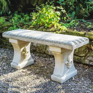 Cute Straight Stone Garden Bench