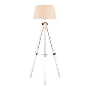 Interiors by Premier Bailey White Tripod Floor Lamp