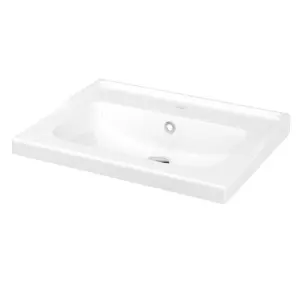 GoodHome Lana White Rectangular Counter top Basin (W)60cm