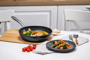 Prestige Scratch Guard Black Round Aluminium Induction Suitable Non-Stick Stir-Fry Pan 29cm