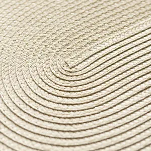 Wipe Clean Woven Oval Placemats Almond Set of 4 29cm x 44cm