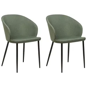 Set of 2 Dining Chairs MASON Dark Green