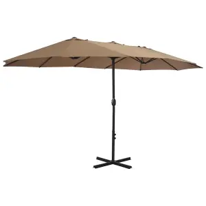 Berkfield Outdoor Parasol with Aluminium Pole 460x270 cm Taupe