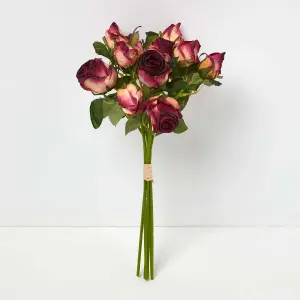 Homescapes Artificial Bouquet of Dried Burgundy Roses