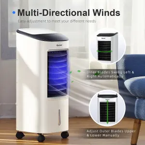 Costway 3-in-1 Portable Evaporative Cooler Fan Humidifier w/  7L Water Tank